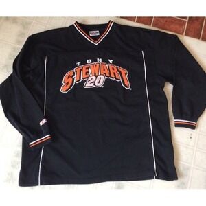 Men's Black & Orange Tony Stewart Pull Over Shirt sz XL by Chase Authentic # 20